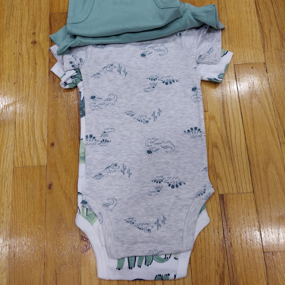 📢 NWT Carter's Dinosaur Onsie 3 Piece Set (Size: NB, 12M) - Picture 7 of 9